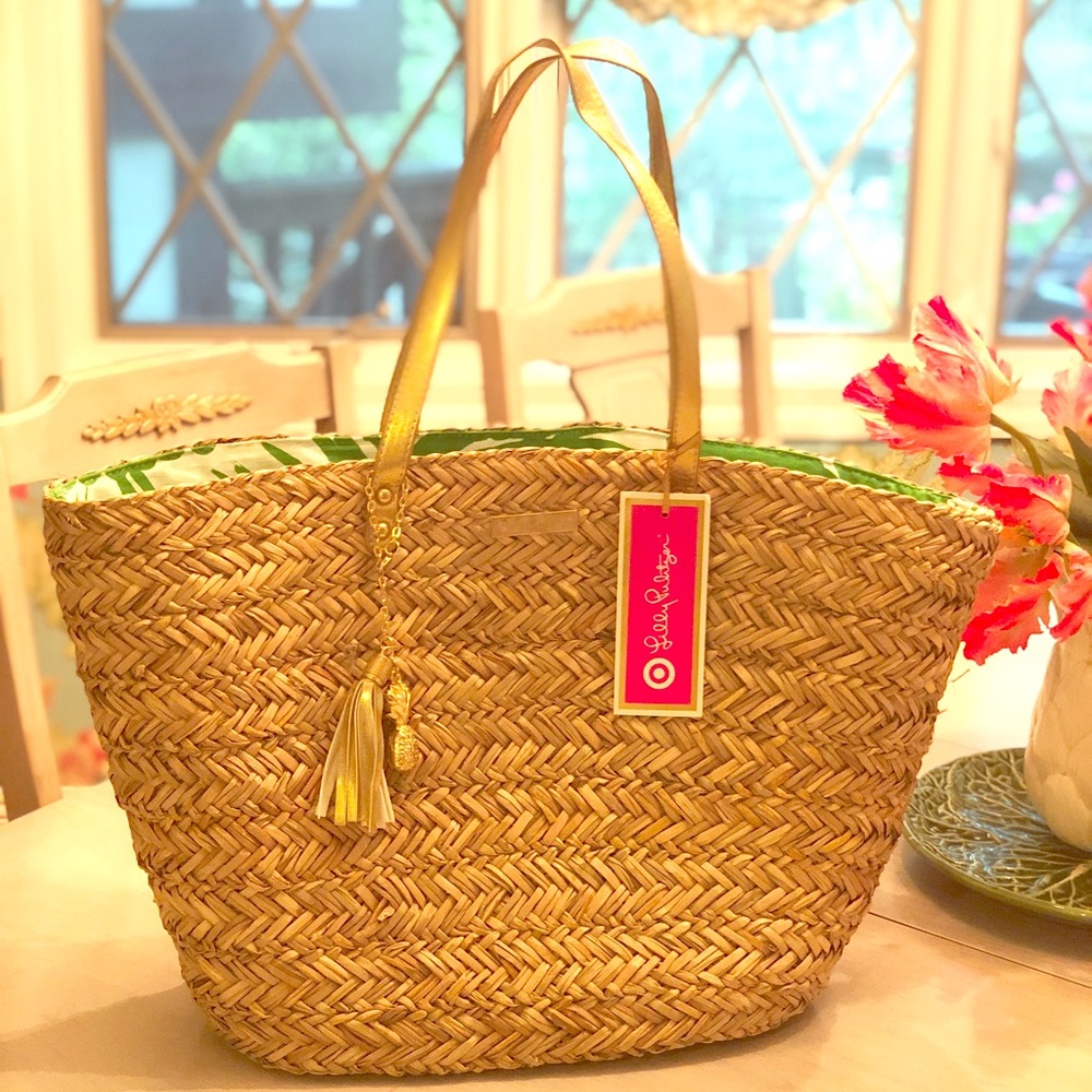 Lilly Pulitzer for Target straw bag drawstring